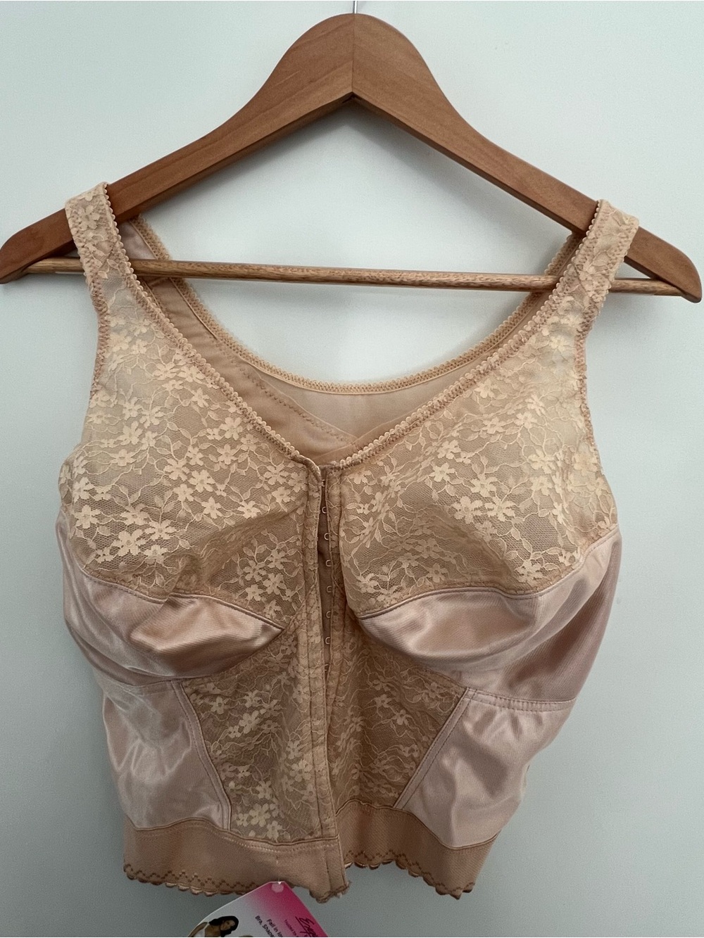 Exquisite Form 44D Fully Front Close Wireless Longline Posture Bra Lace NWT